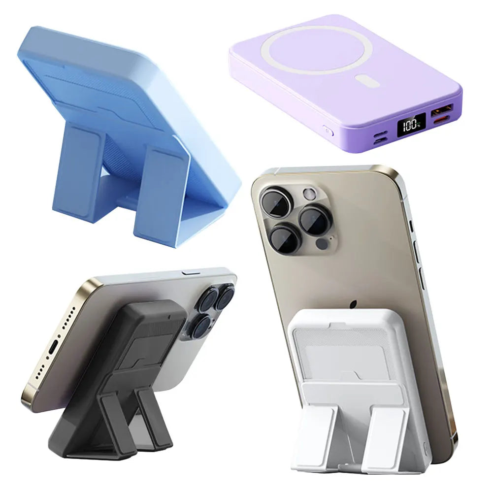 10000mAh Magnetic Power Bank with Folding Stand 15W Fast Charging Portable Wireless Charger Spare Battery for iPhone Android