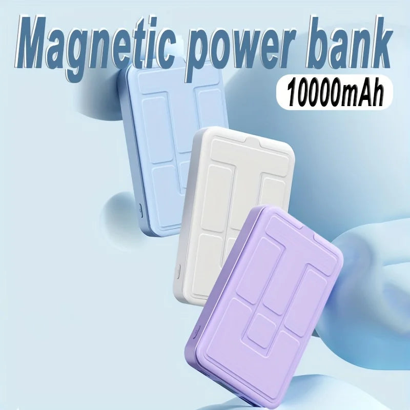 Large capacity 10000 mAh portable charging treasure, support dual device fast charging, travel daily multi-functional convenient