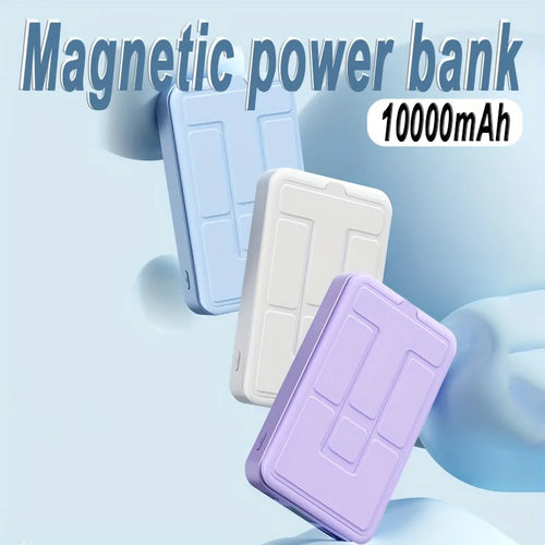 Large capacity 10000 mAh portable charging treasure, support dual device fast charging, travel daily multi-functional convenient