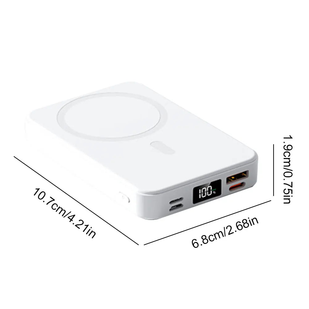 10000mAh Magnetic Power Bank with Folding Stand 15W Fast Charging Portable Wireless Charger Spare Battery for iPhone Android
